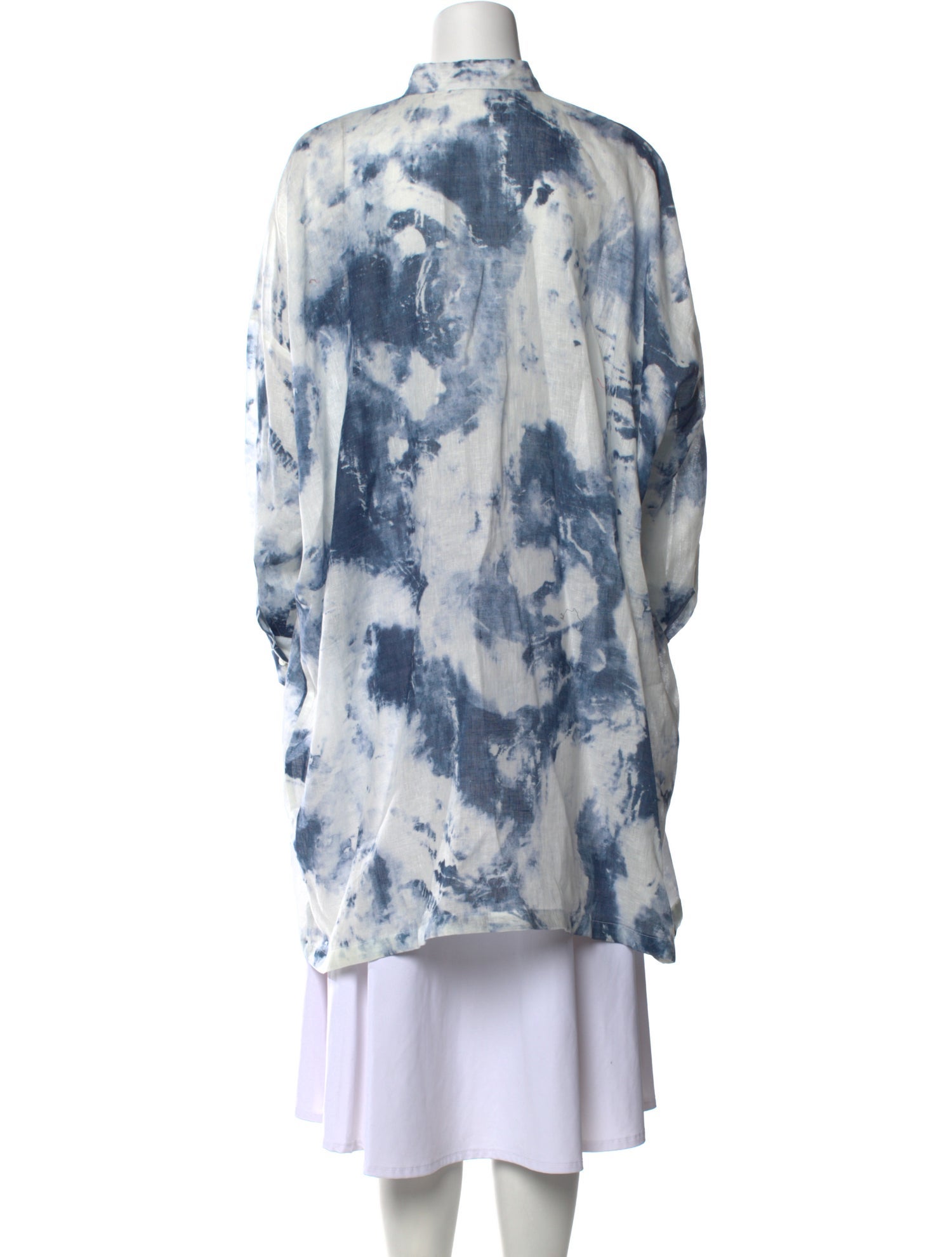 Eskandar Linen Tie-Dye Print Tunic
